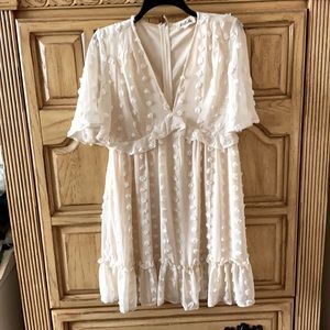 Textured Pom DRESS, CHAMPAGNE